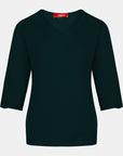 Blusa punto escote V calado manga 3/4 - C0008 invierno