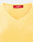 Blusa punto escote V calado manga 3/4 - C0008