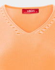 Blusa punto escote V calado manga 3/4 - C0008