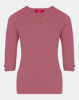 Blusa punto escote V calado manga 3/4 - C0011 invierno