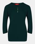 Blusa punto escote V calado manga 3/4 - C0011 invierno