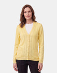 Cardigan punto escote en v trenzas básico Verano