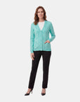 Cardigan punto escote en v trenzas básico Verano