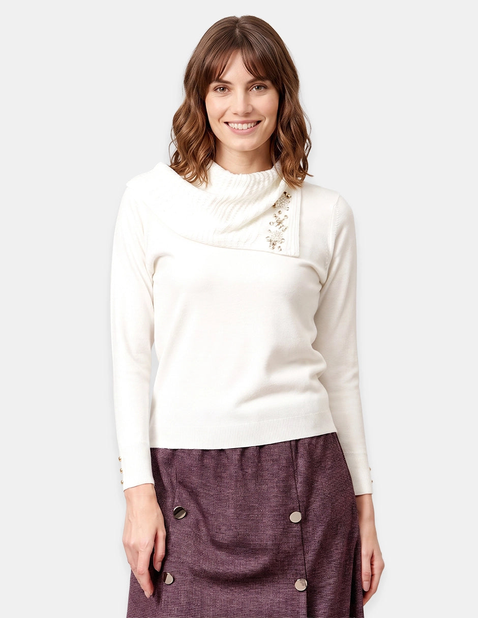 Blusa cuello vuelto manga larga Marquesa