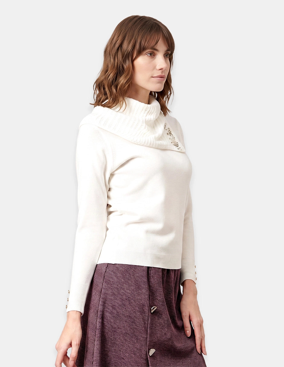 Blusa cuello vuelto manga larga Marquesa
