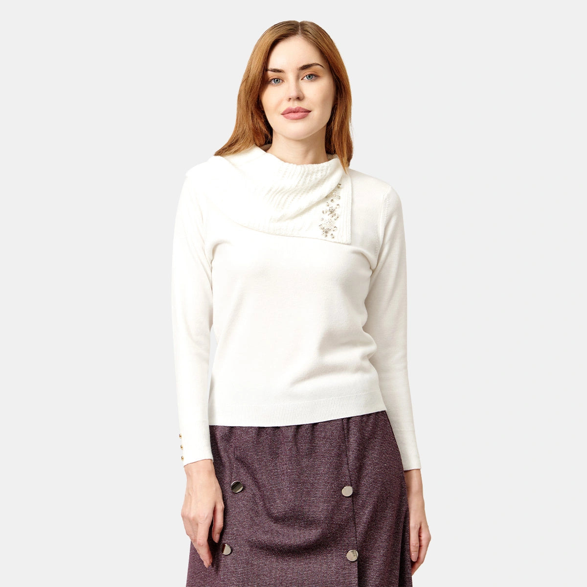Blusa cuello vuelto manga larga Marquesa