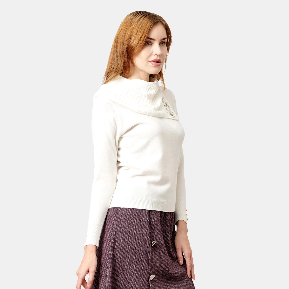 Blusa cuello vuelto manga larga Marquesa