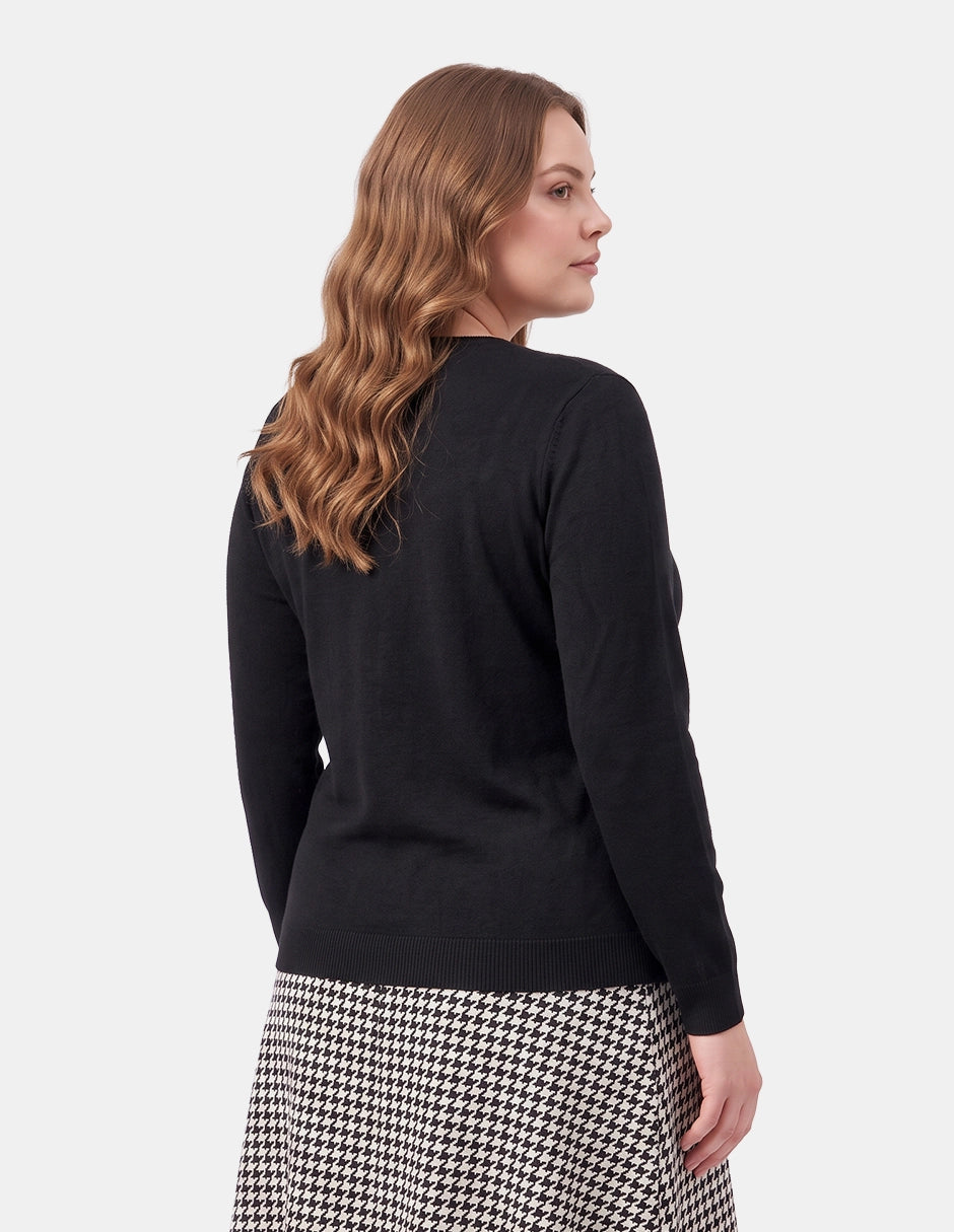 Blusa Cuello Redondo Bordada para Mujer