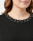 Blusa Cuello Redondo Bordada para Mujer
