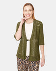 Cardigan calado verde olivo Vitos