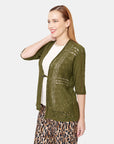 Cardigan calado verde olivo Vitos