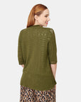 Cardigan calado verde olivo Vitos