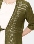 Cardigan calado verde olivo Vitos