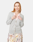 Cardigan escote V manga larga color gris Vitos