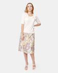 Falda con estampado floral corte sirena