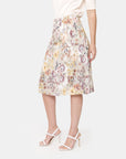 Falda con estampado floral corte sirena
