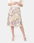 Falda con estampado floral corte sirena