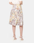 Falda con estampado floral corte sirena