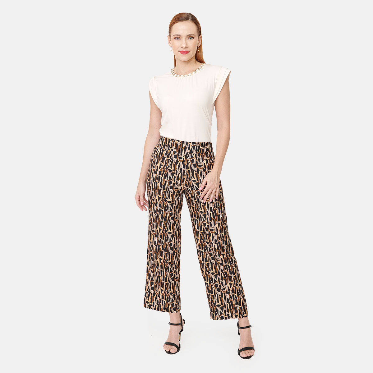 Pantalón estampado con pretina ancha Vitos