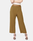 Pantalon color olivo con cinturón Vitos