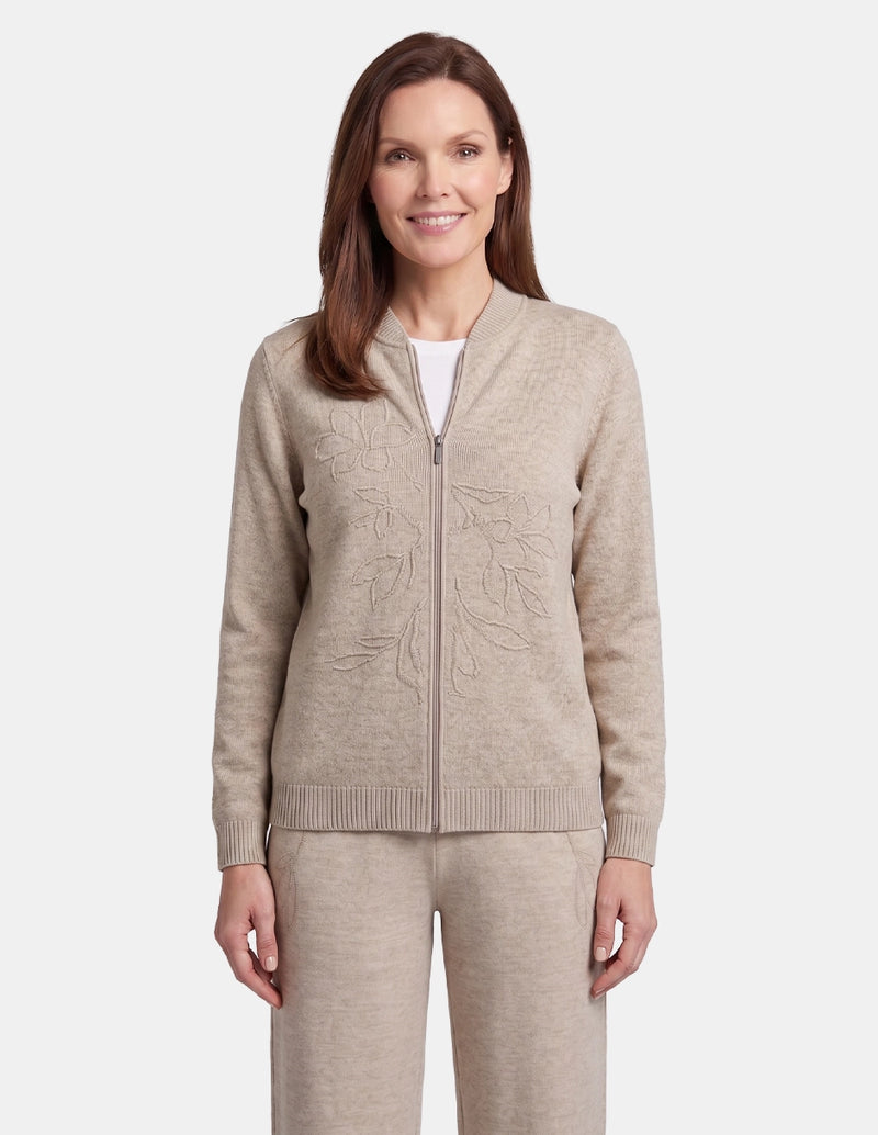 RP69951 - Sudadera flor jaspe con bolsas relax Tressa