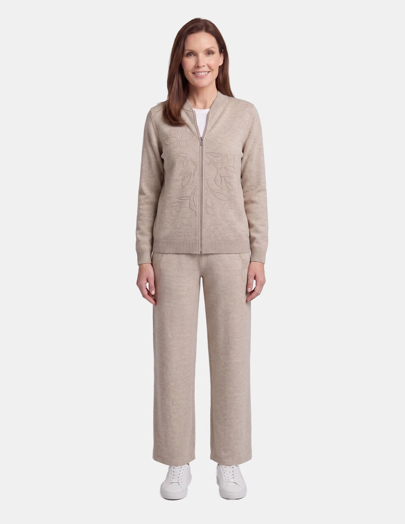 RP69951 - Sudadera flor jaspe con bolsas relax Tressa