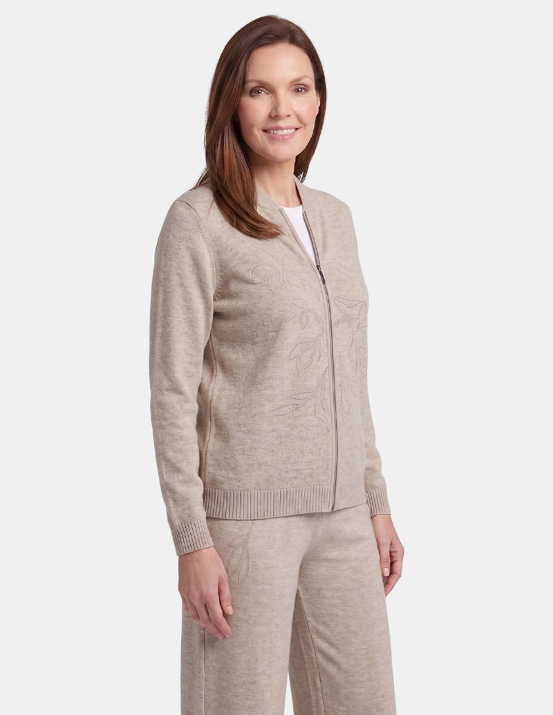 RP69951 - Sudadera flor jaspe con bolsas relax Tressa