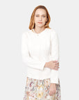 Saco blanco para dama acolchado con flores Vitos
