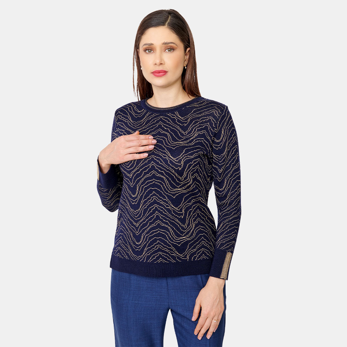 Túnica jacquard manga larga Vitos