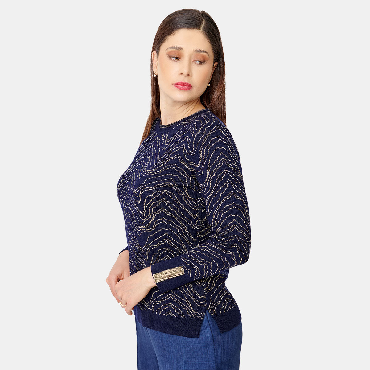 Túnica jacquard manga larga Vitos