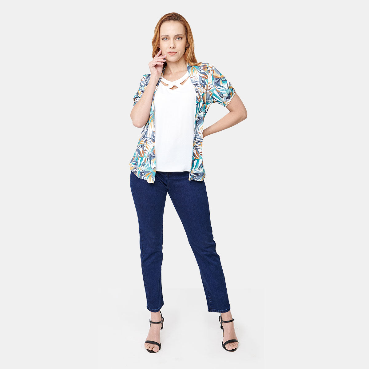 Twin fix estampado color azul con blanco para dama vitos