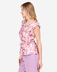 Top estampado manga holanes Juquila