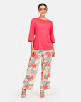 Blusa manga corrida cuello redondo con bordado Candela