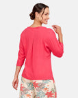 Blusa manga corrida cuello redondo con bordado Candela