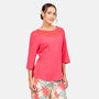 Blusa manga corrida cuello redondo con bordado Candela