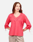 Blusa escote V con jaretas Candela