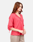Blusa escote V con jaretas Candela
