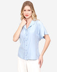 Blusa manga corta cuello bordado Loreto