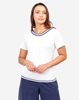 Blusa escote redondo ojal San Blas