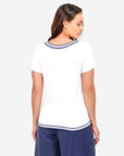 Blusa escote redondo ojal San Blas