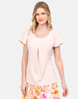 Blusa manga corta con olanes Salvatierra
