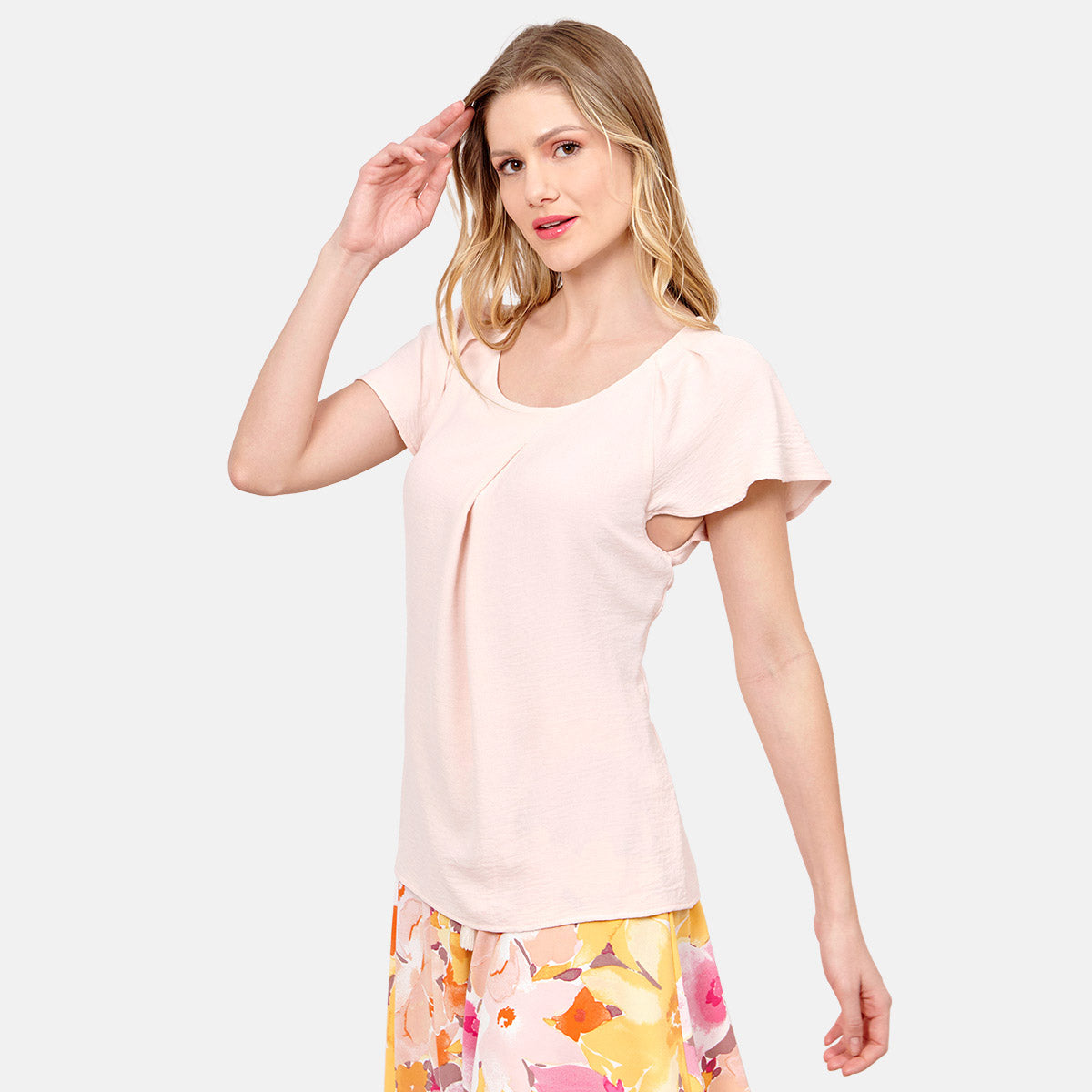 Blusa manga corta con olanes Salvatierra