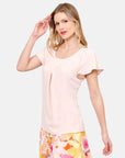 Blusa manga corta con olanes Salvatierra