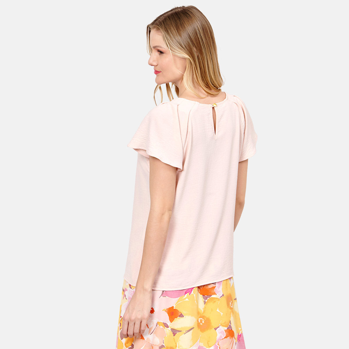 Blusa manga corta con olanes Salvatierra