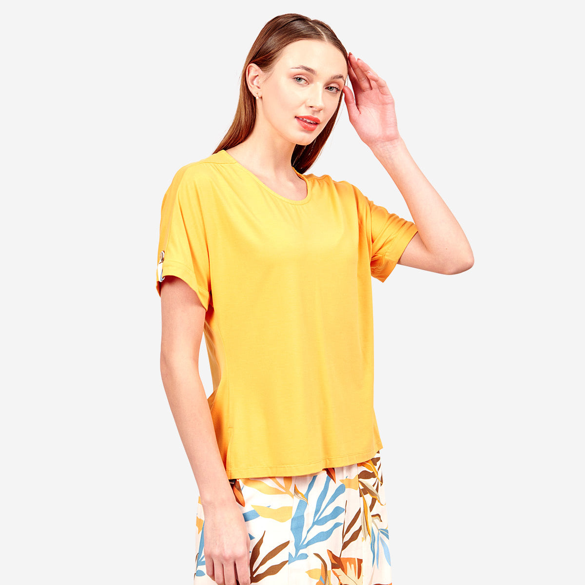 Blusa manga corta escote V Ajijic