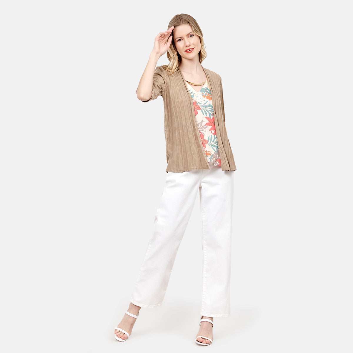Twin fix estampado floral gargantilla dorada Candela