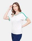 Blusa escote ojal manga corrida Cadereyta
