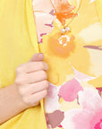 Twin fix manga plisada estampado floral Salvatierra