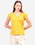 Blusa escote V manga corrida Ajijic