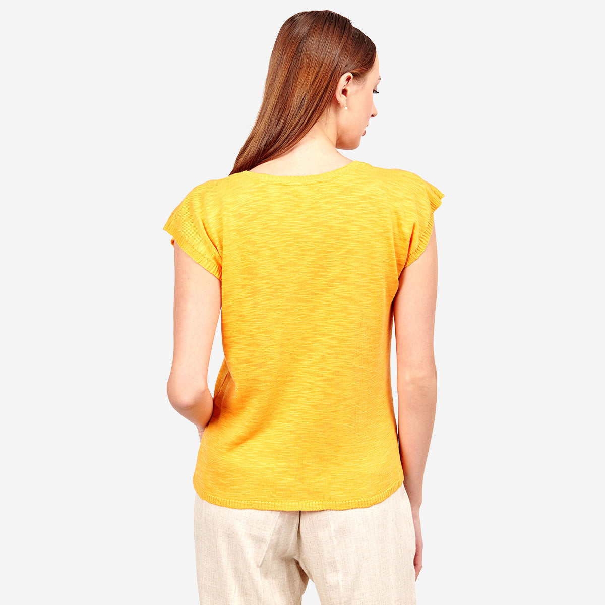 Blusa escote V manga corrida Ajijic